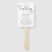 Modern Rustic Wedding Program Hand Fans Handwaaier (Voorkant)
