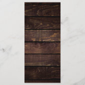 Modern Rustic Wedding Reception Thank You Card Programma (Achterkant)