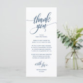 Modern Rustic Wedding Reception Thank You Card Programma (Staand voorkant)