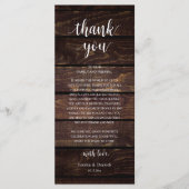 Modern Rustic Wedding Reception Thank You Card Programma (Voorkant)