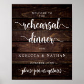 Modern Rustic, Welkomstdiner voor de huwelijksrepe Poster (Voorkant)