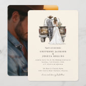 Modern Rustic Western Photo Wedding Invitation  (Devant / Derrière)