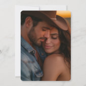 Modern Rustic Western Photo Wedding Invitation Kaart (Achterkant)