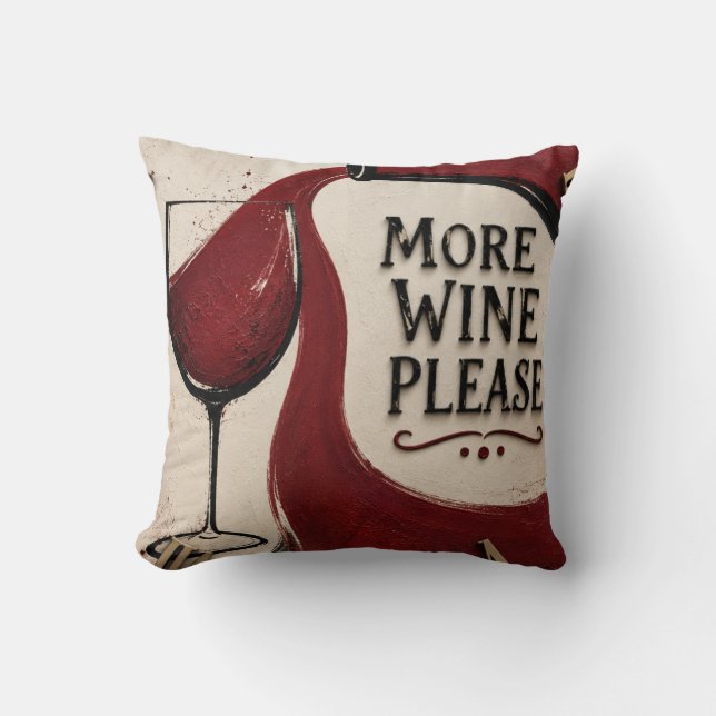 Modern Rustic Wine Lover More Wine Please Kussen (Voorkant)