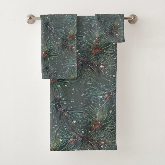 Modern Rustic Winter Pine Pattern (En situation)