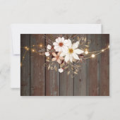 Modern Rustic Wood Floral Lights RSVP Card (Dos)
