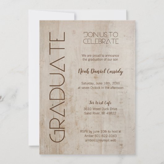 Modern Rustic Wood Photo Unisex Afstuderen (Achterkant)