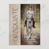 Modern Rustic Wood Photo Unisex Afstuderen Briefkaart (Voorkant)