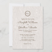 Modern Rustic Woodgrain Invitation Kaart (Voorkant)