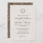 Modern Rustic Woodgrain Invitation Kaart (Voorkant / Achterkant)