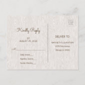 Modern Rustic Woodgrain RSVP Briefkaart (Achterkant)