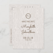 Modern Rustic Woodgrain sparen het Briefkaart van  (Voorkant / Achterkant)