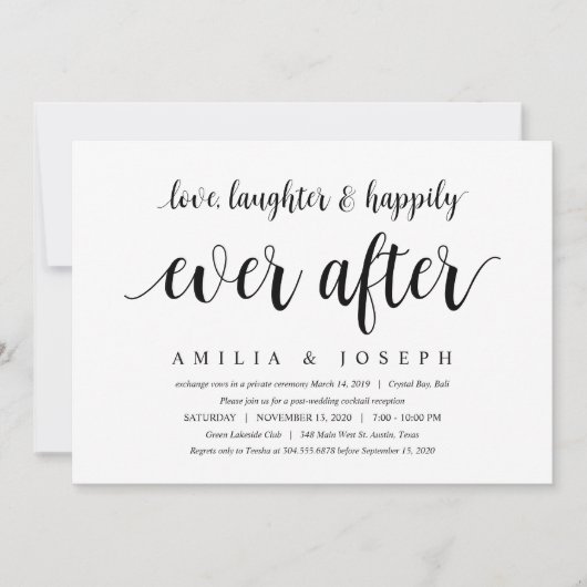 Modern Rustic, zwart lettertype, weddenschap Kaart (Voorkant)