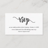 Modern Rustic, zwart script, online RSVP-website Informatiekaartje (Voorkant)