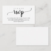 Modern Rustic, zwart script, online RSVP-website Informatiekaartje (Voorkant / Achterkant)