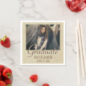 Modern rustiek Afstuderen fotoafstudeerfeest Servet (Insitu)