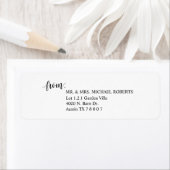 Modern rustiek bruiloft script, retour adres etiket (Insitu)