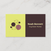 Modern rustiek bruin Bord geel huisdier zitten Visitekaartje (Voorkant)