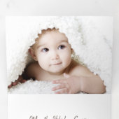 Modern rustiek donker hout script vakantie 2 foto drieluik wenskaart (Binnenzijde eerst)