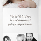 Modern rustiek donker hout script vakantie 2 foto drieluik wenskaart (Binnenkant midden)