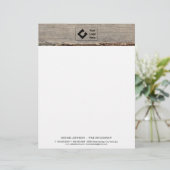 Modern rustiek hout met Logo Custom Briefhoofd (Staand voorkant)
