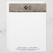 Modern rustiek hout met Logo Custom Briefhoofd (Voorkant / Achterkant)