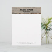 Modern rustiek hout persoonlijk briefhoofd (Staand voorkant)