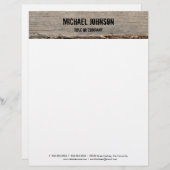 Modern rustiek hout persoonlijk briefhoofd (Voorkant / Achterkant)