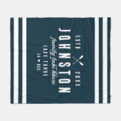 Modern rustiek Lake House | Navy White Fleece Deken (Voorkant (Horizontaal))