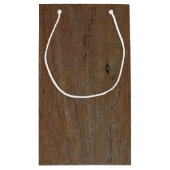 Modern Rustiek land bruiloft donkerbruin hout Klein Cadeauzakje (Achterkant)