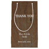 Modern Rustiek land bruiloft donkerbruin hout Klein Cadeauzakje (Voorkant)
