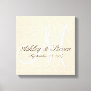 Modern rustiek linnen monogram canvas afdruk