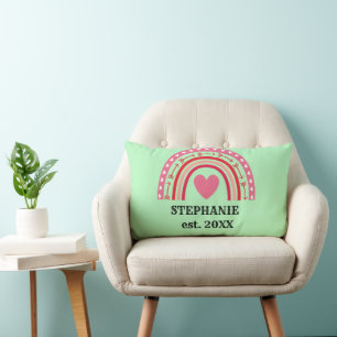 Modern Rustiek Monogram Aangepaste Familienaam Rai Kussen