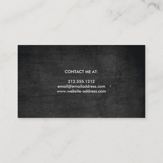 MODERN RUSTIEK MONOGRAM Blauwe Tekst & Zwart Hout Visitekaartje (Achterkant)