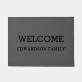 Modern rustiek welkomstscript familienaam deurmat (Voorkant)