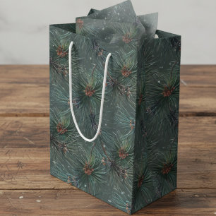 Modern rustiek winterpijnpatroon medium cadeauzakje
