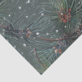 Modern rustiek winterpijnpatroon tissuepapier (Detail)