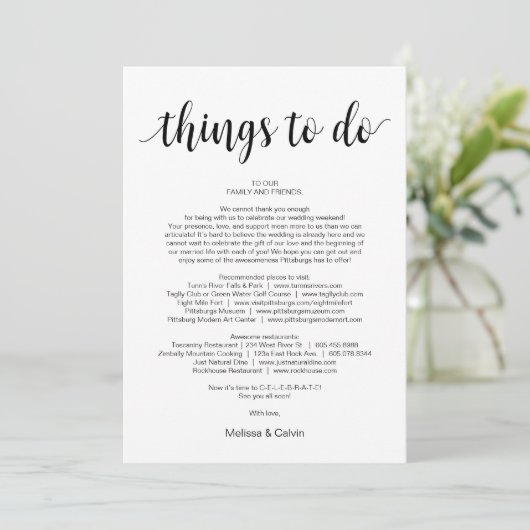 Modern Rustiek, Zwart, Dingen om te doen, Reissche Programma (Staand voorkant)