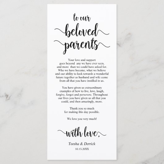 Modern rustiek, zwart, plaats instelling dank u ka programma (Voorkant)