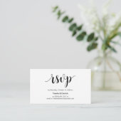 Modern Rustiek, Zwart Script, online RSVP Informatiekaartje (Staand voorkant)