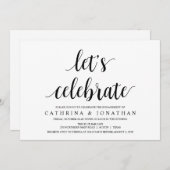 Modern rustiek, zwart script, verlovingsfeest kaart (Voorkant / Achterkant)