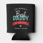 Modern 's Werelds beste pappie' gepersonaliseerd Blikjeskoeler (Achterkant)