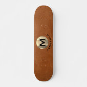 Modern Sable Leather Gold Monogram Skateboard (Voorkant)