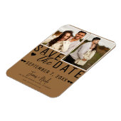 Modern Saddle Brown Save the Date 2 Foto Bruiloft Magneet (Linkerzijde)