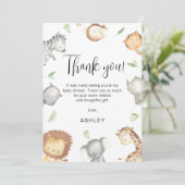 Modern Safari Animals Baby shower Hartelijk dank Kaart (Staand voorkant)