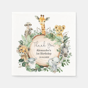 Modern Safari Wilde Dieren Greenery Servet