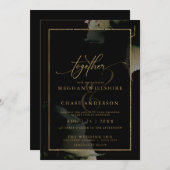 Modern Sage Black Custom Waterverf Kaart (Voorkant / Achterkant)