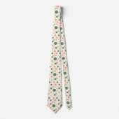 Modern Sage & Coral Polka Dot Pattern Stropdas (Voorkant)