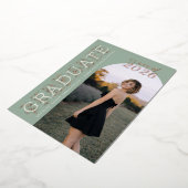 Modern Sage Graduation Rose Gold Foil Invitation Folie Uitnodiging (Gedraaid)