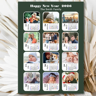 Modern Sage Green 2025 Kalender 12 Foto Magnetisch